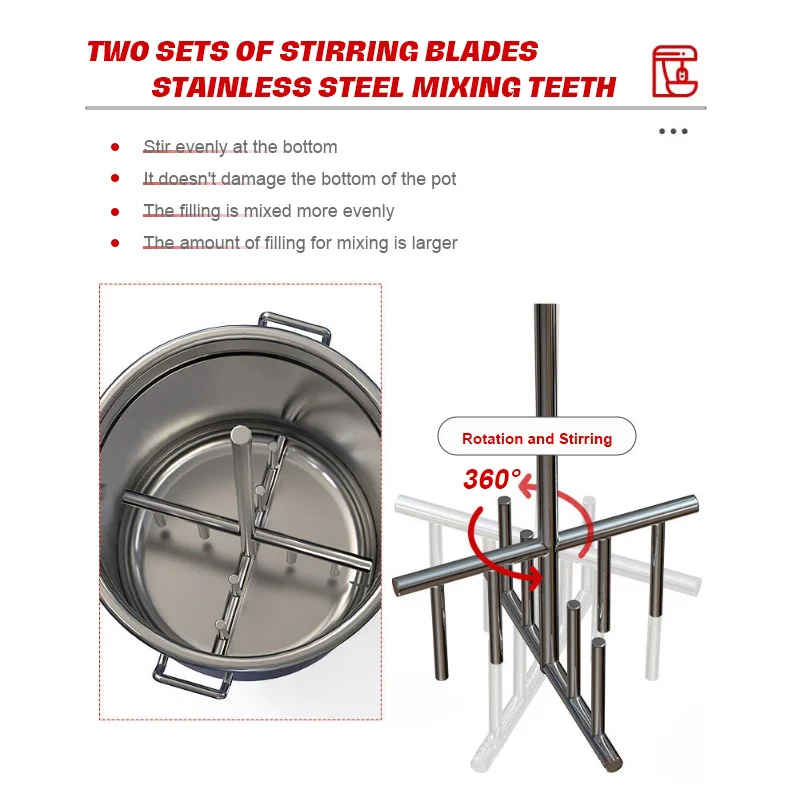 Electric Stainless Steel Mixer for Sausage Multifunctional Meat Fillings Stuffing Mixer Machine
