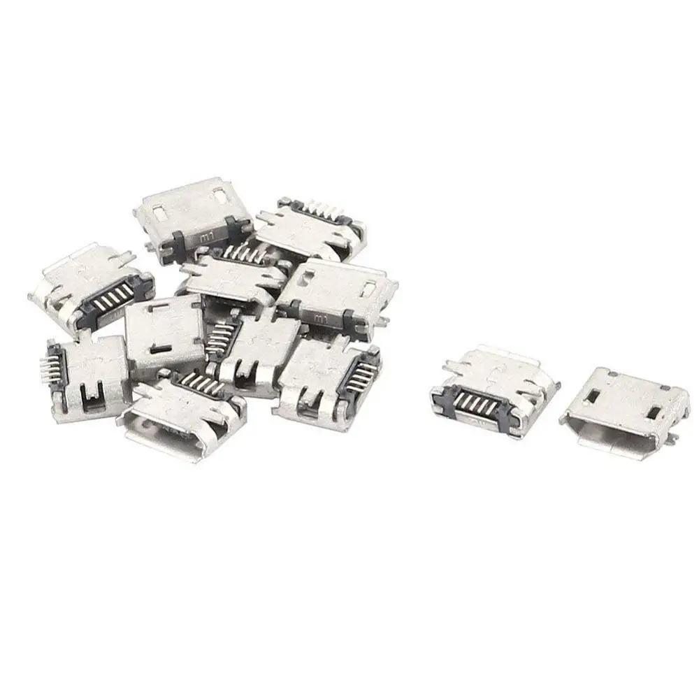 100Pcs Mini USB Type B 5 Pin Female Right Angle PCB Socket Connector DIY 