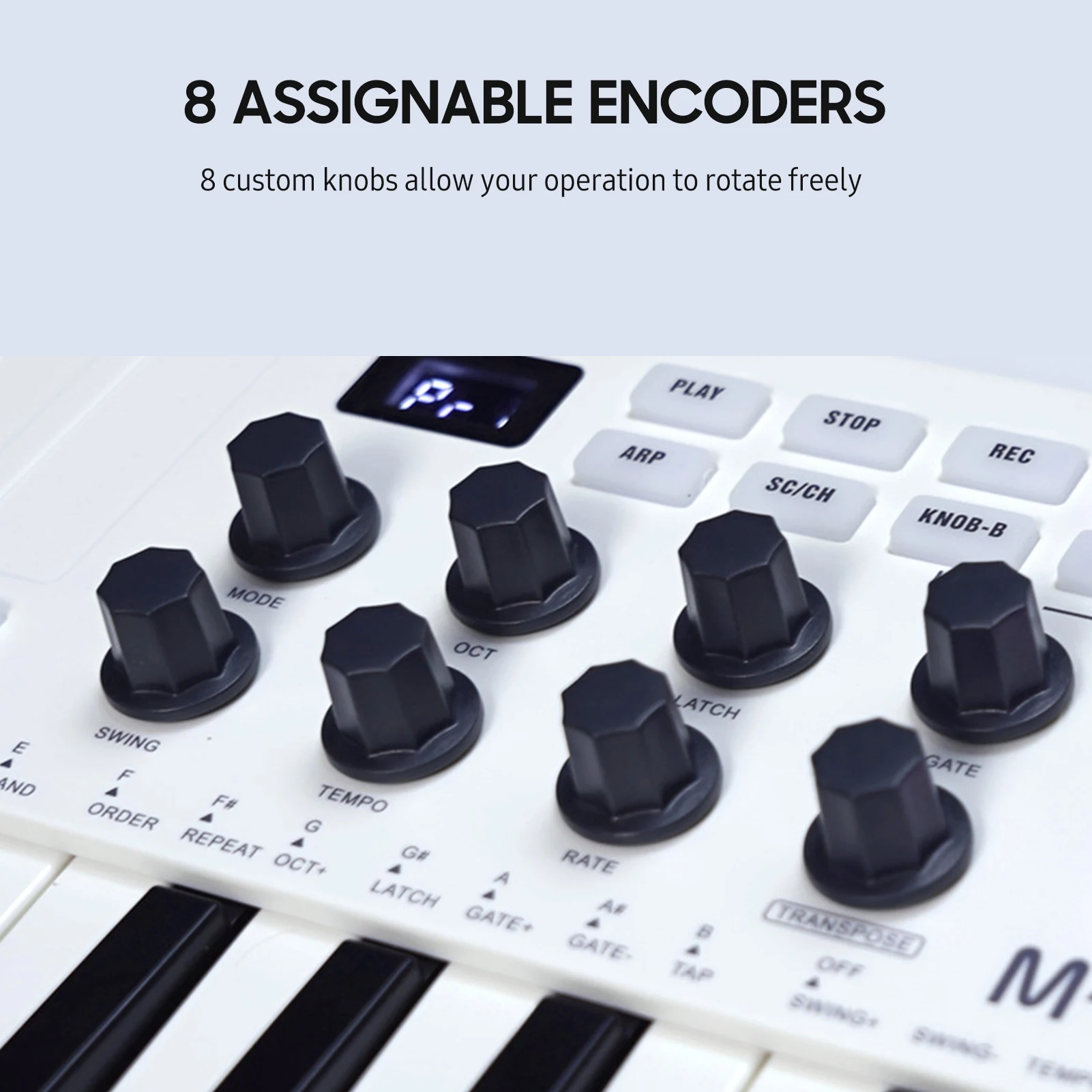 Contrôleur MIDI 25 Touches Portable USB-C - Touches Sensibles, Sans Fil, Arpégiateur - Pour Production Musicale - 9