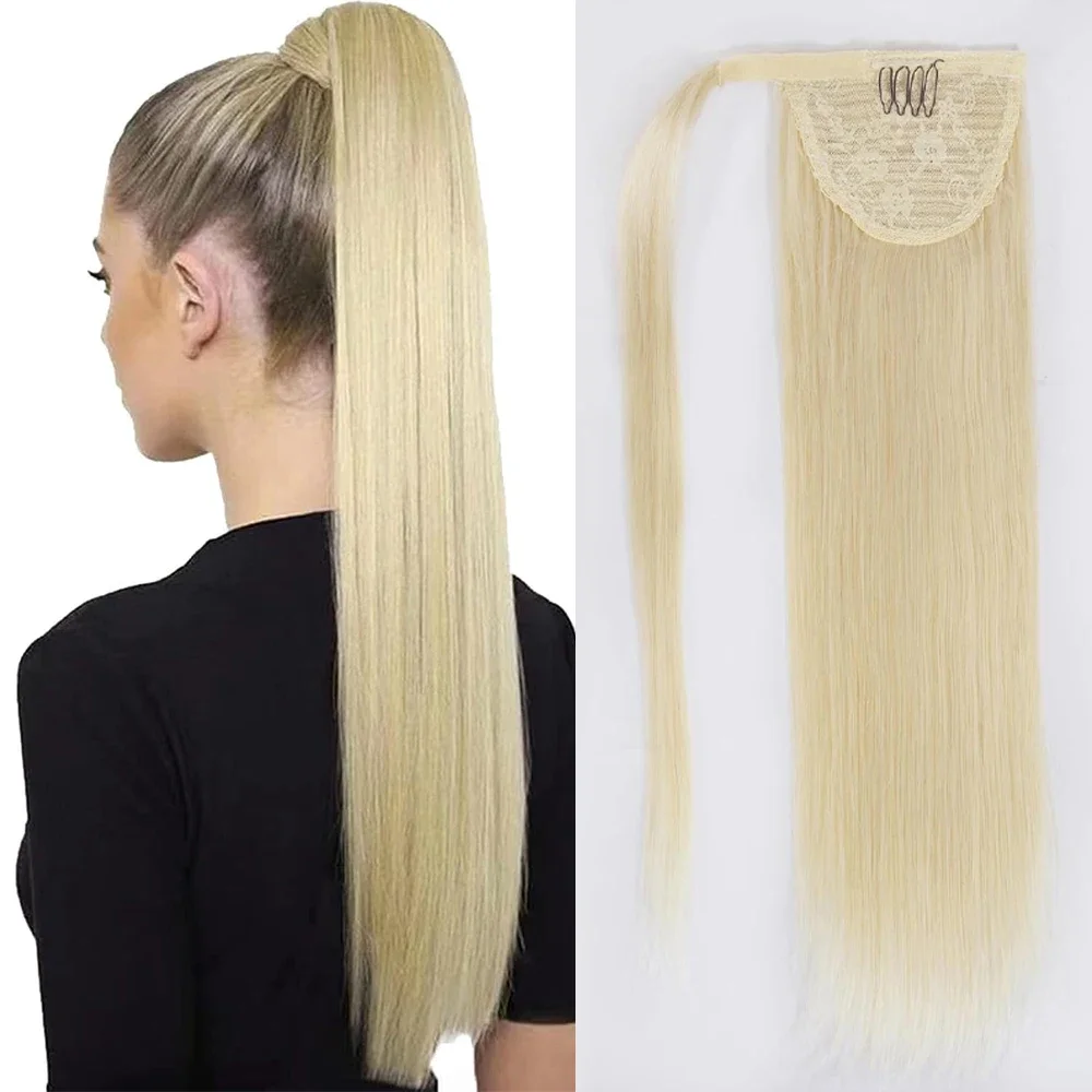 613 Clip per capelli umani con coda di cavallo dritta, estensione brasiliana Remy_voghion.com