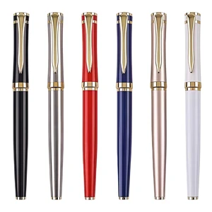Elegant Luxury High Quality Metal Gel Pen with Custom Logo Golden Chrome Design Smooth Writing 0.5mm Tip for School and Gift