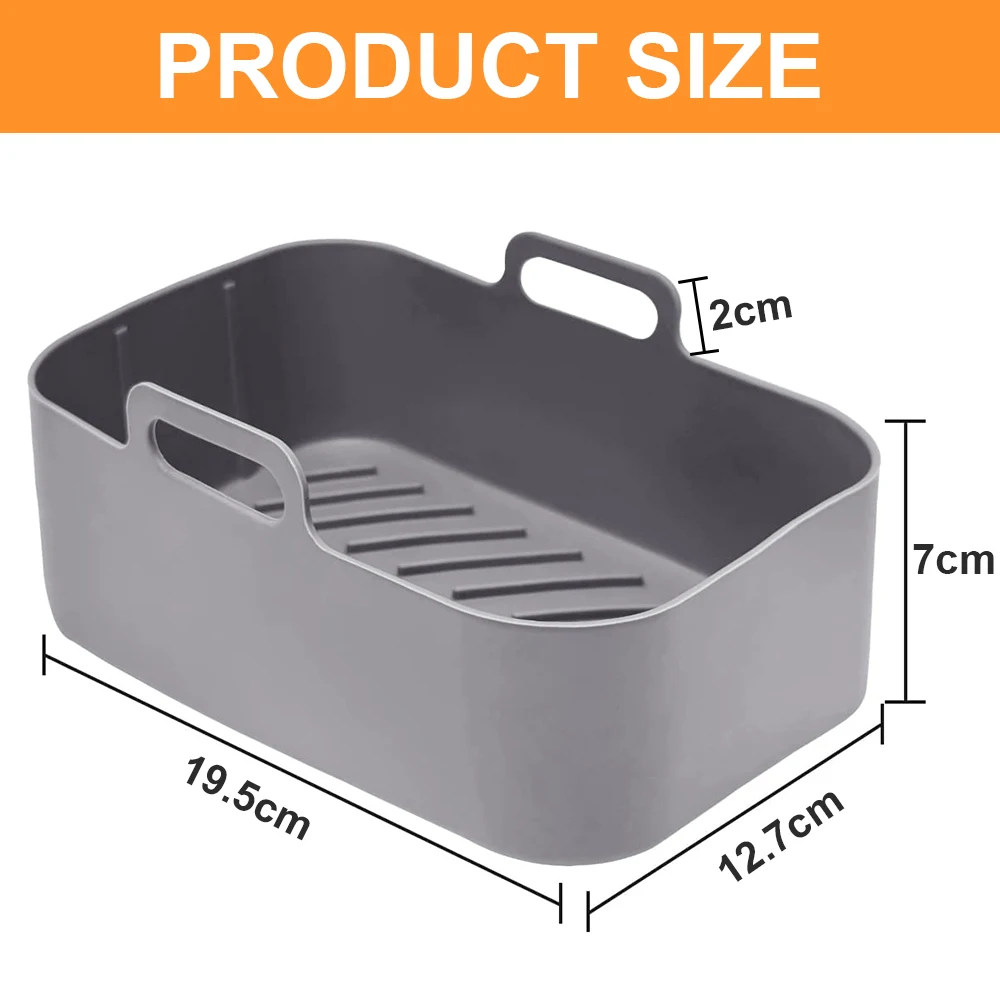 Customization Reusable Thick Rectangle No Stick 2Pcs Air Fryer Silicone Pot Liners for Ninjas Dual Air Fryer