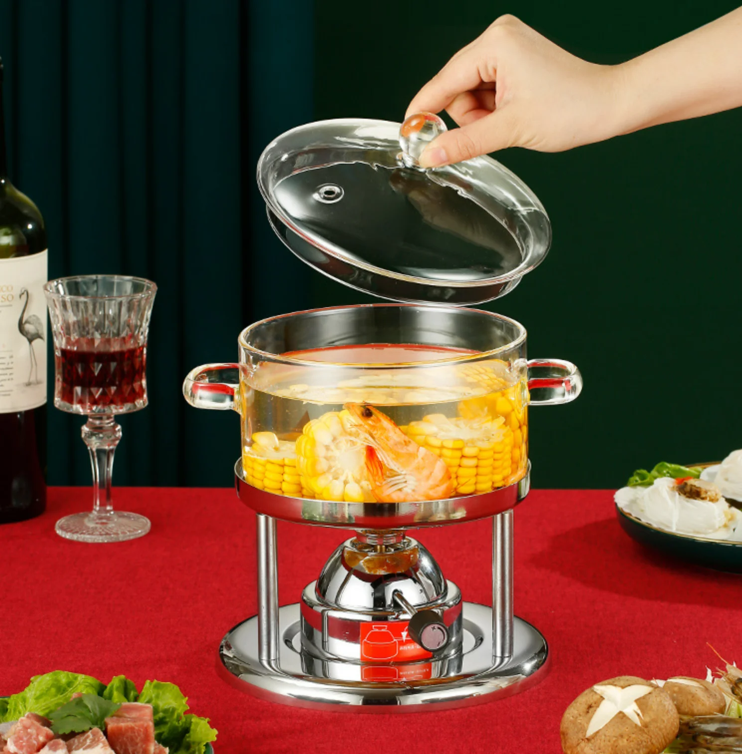 Borosilicate Glass Single Use Hot Pot / Mini Hotpot Set Buy Single Use Hot Pot mini Hotpot Set