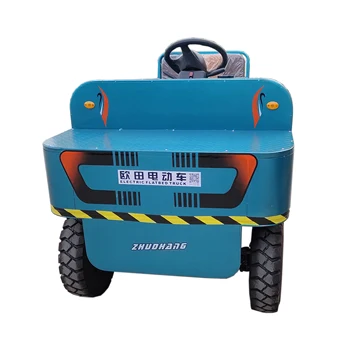 Industry Passenger Seat 3 To 4 Ton Flatbed Electric High Power Trolley Trailer With Guardrail