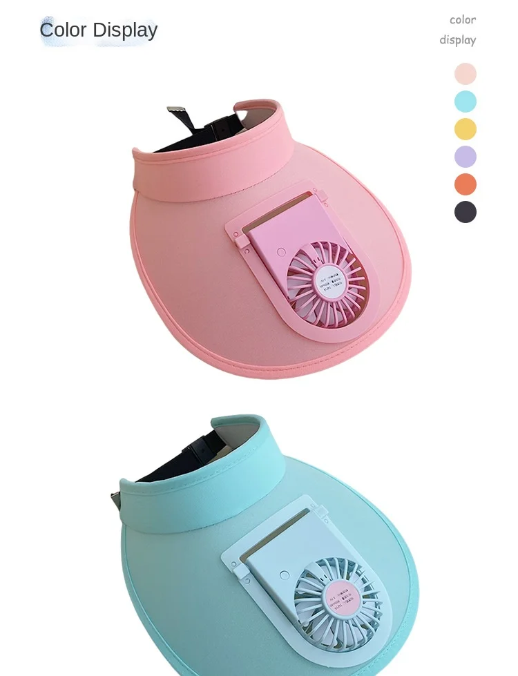 MTBB Rechargeable Fan Cap Solar Panel Powered Hats Summer Beach Outdoor Carton Adult Children Visor