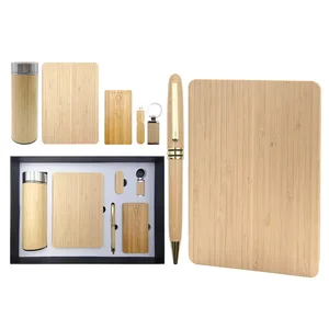 2026 Bamboo A5 Note Book Custom Logo Diary Journal Writing Notebook Business Gift Set with Line