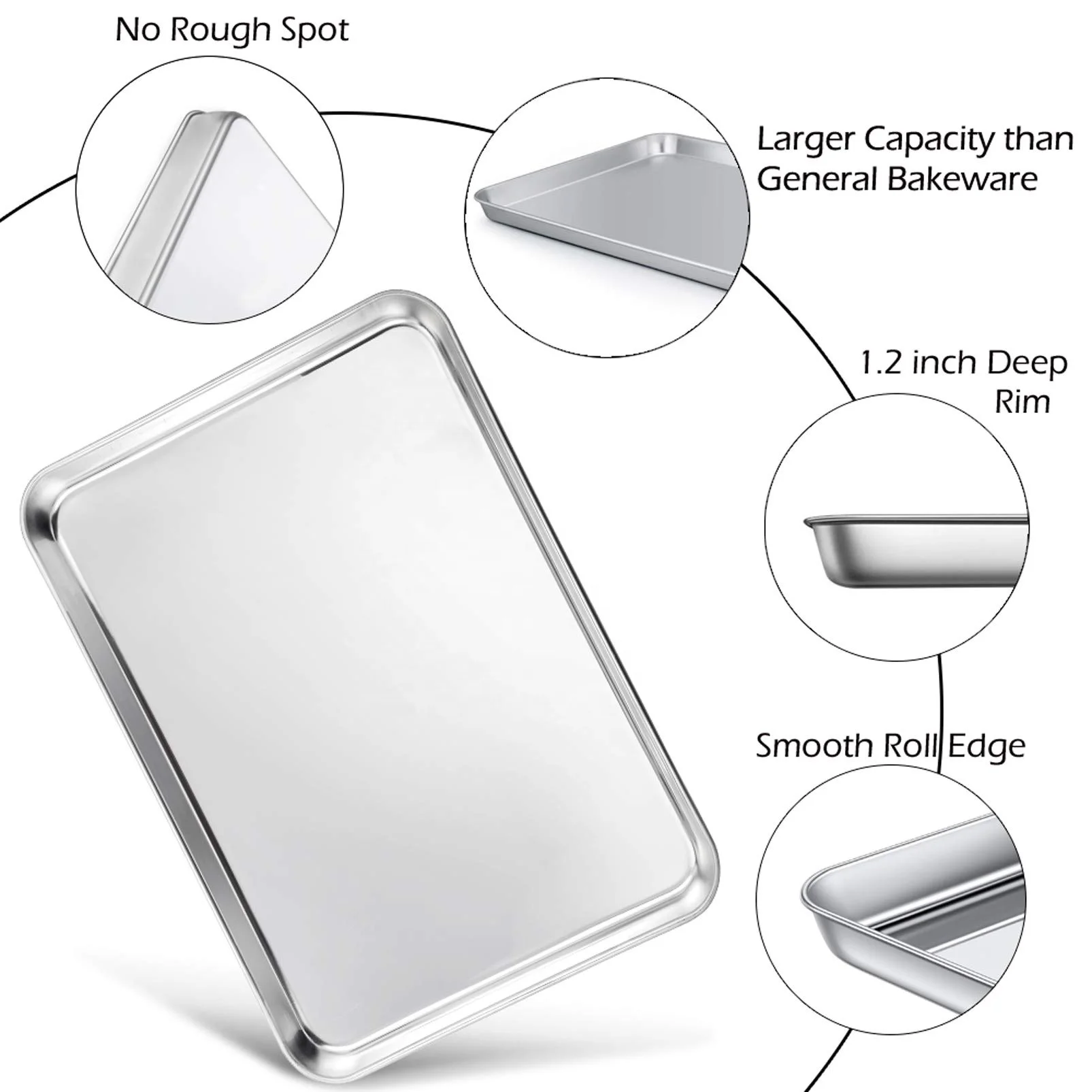 Hot Selling Food Grade Deep Dish Rectangular Baking Trays Aluminium-steel Baking Tray Big Baking Tray Non Stick
