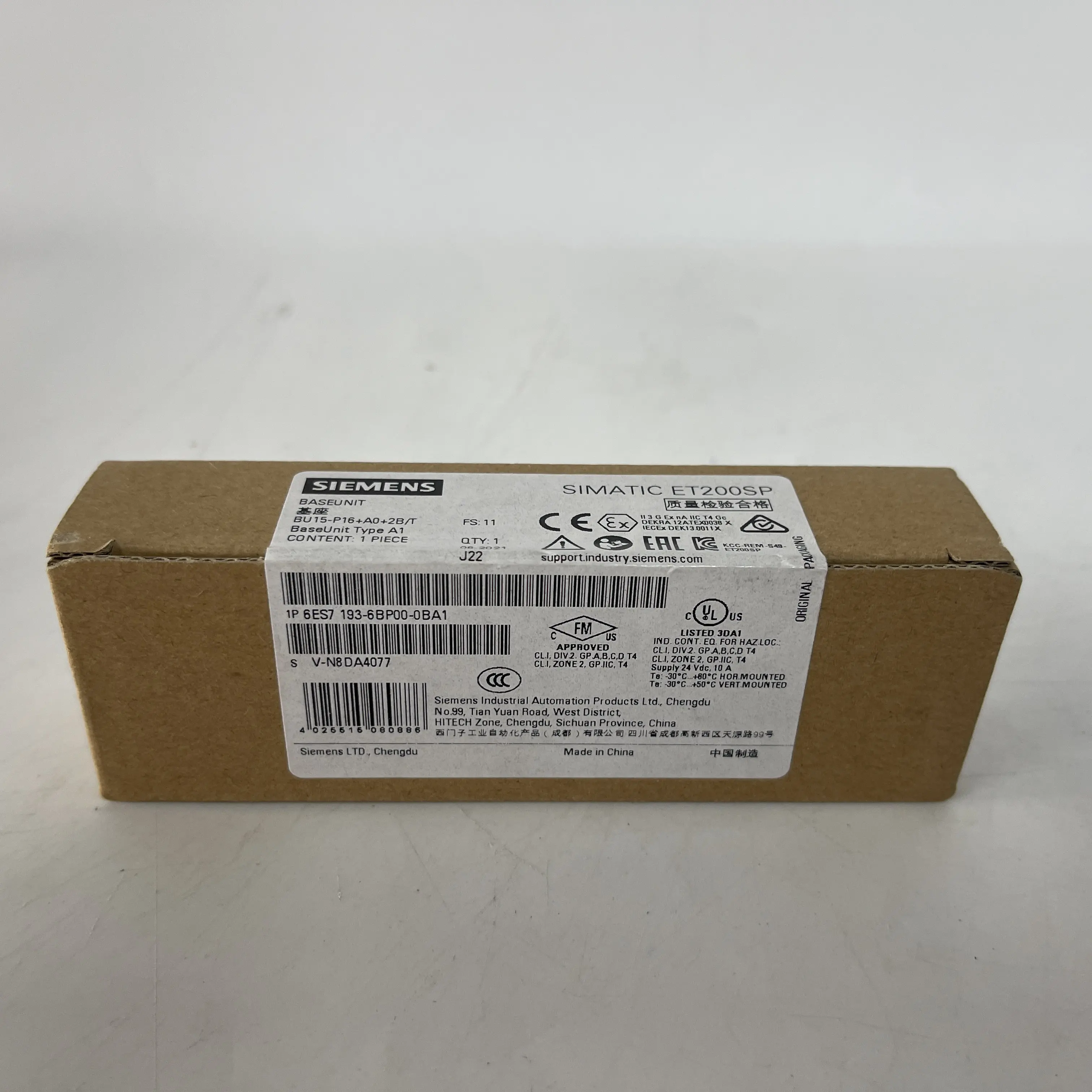 Siemens ET200SP Base Unit 6ES7193-6BP00-0BA1 Siemens ET200SP Base Unit 6ES7193-6BP00-0BA1