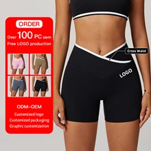 2024 High-Waisted Cross Yoga Shorts Tight Hip Lift Exercise Fitness yoga Leggings