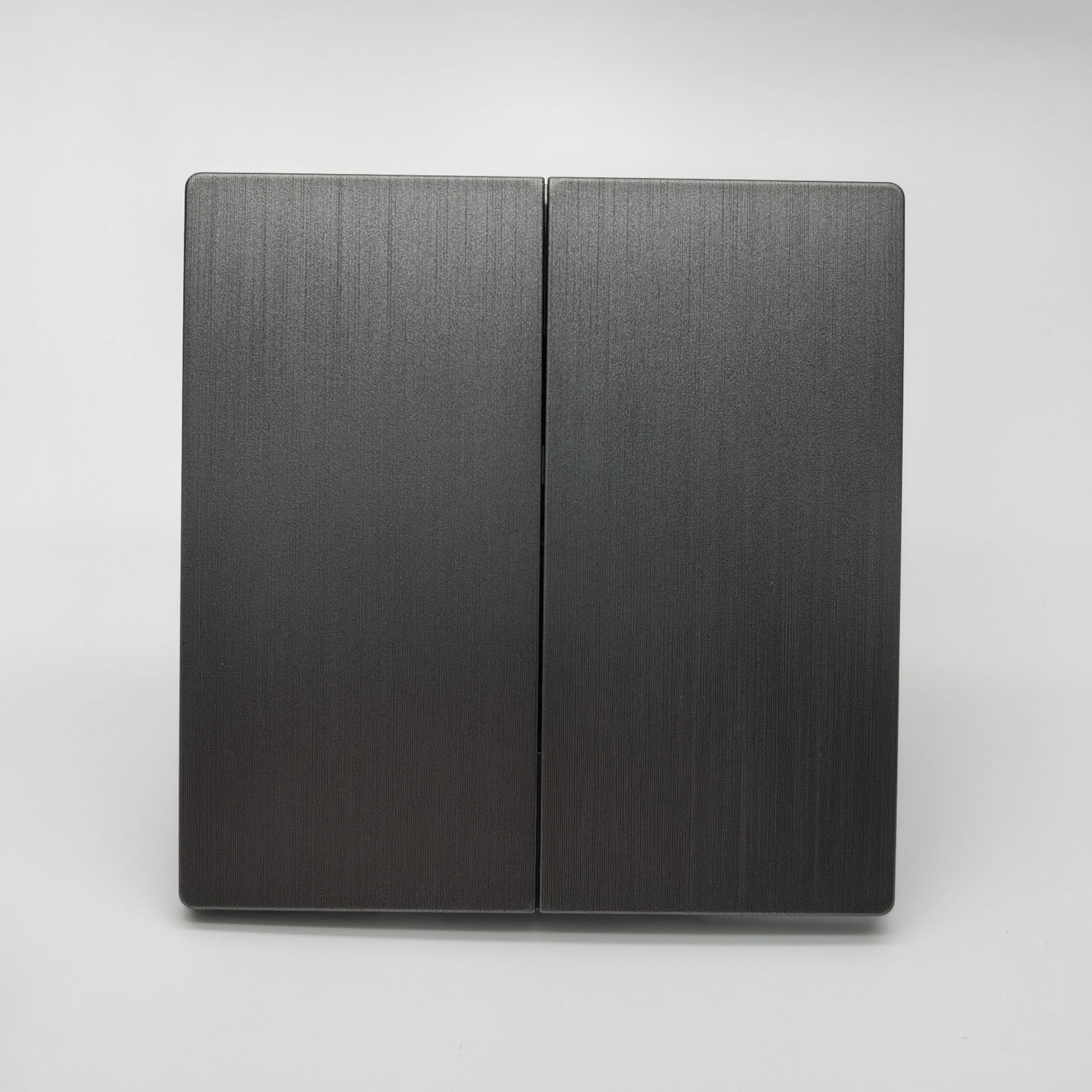 British Standard Two Gang Frameless Manufacturer Fashion Design Classical Black Wall Switch for Commercial Home Use