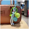 Smiley face tag-light blue string