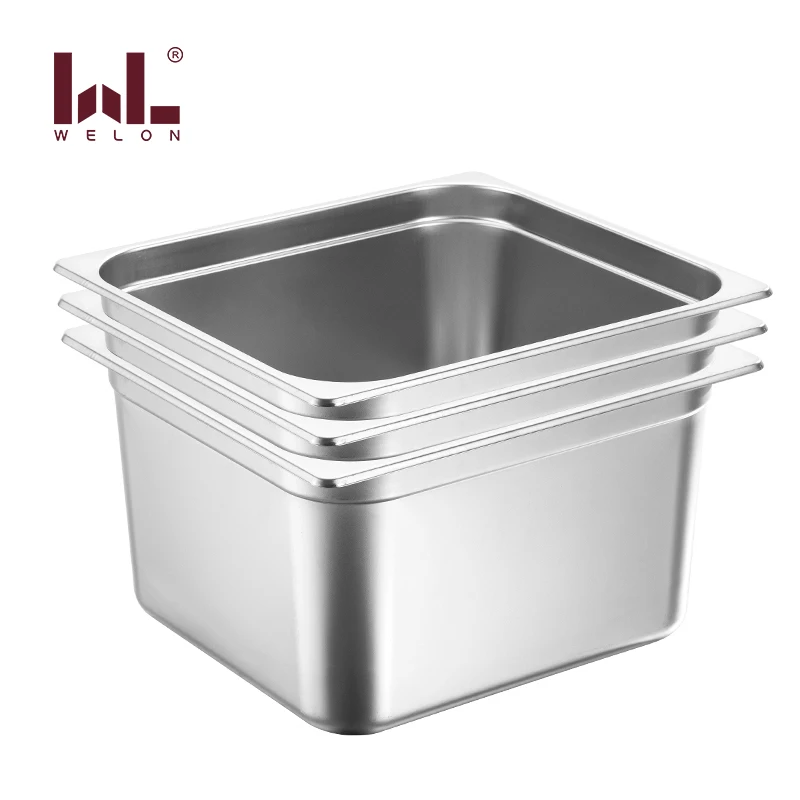 Durable 201 Stainless Steel Perforated Pan Multi-Size Food Warmer Buffet Pans Hotel Restaurant Supplies for Ice Cream Chafing
