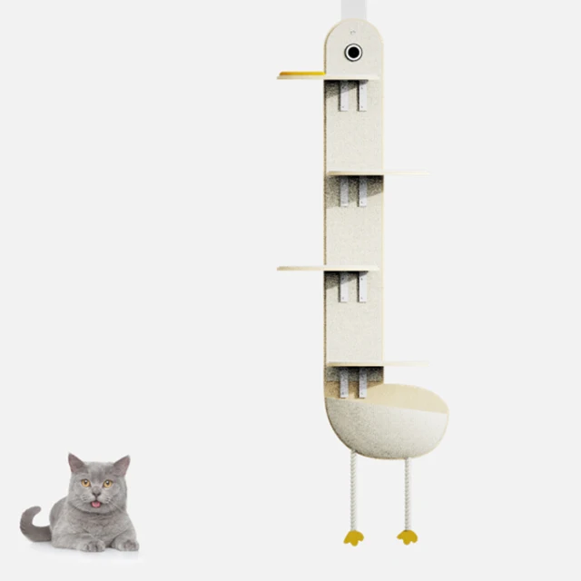 Wholesale High Quality Solid Wood Door Hanging Cat Scratcher Shelf Tree Climbing Frame For Cats