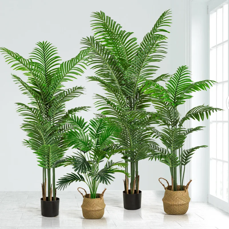 Artificial Areca Palm Tree Curved Artificial Palm Tree Artifical Fan Palm Tree for Dubai High Quality Artificial Plant