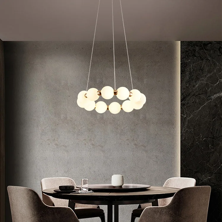 Factory Direct Deal Modern Home Decorative Pendant Light Dimming Lighting Glass Ball Led Chandelier