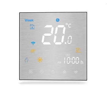 Termostato Inteligente WiFi Para Caldera – Compatible Con Tuya Y Alexa, Control Por Voz Y App, Pantalla LED (16A, Color Negro)