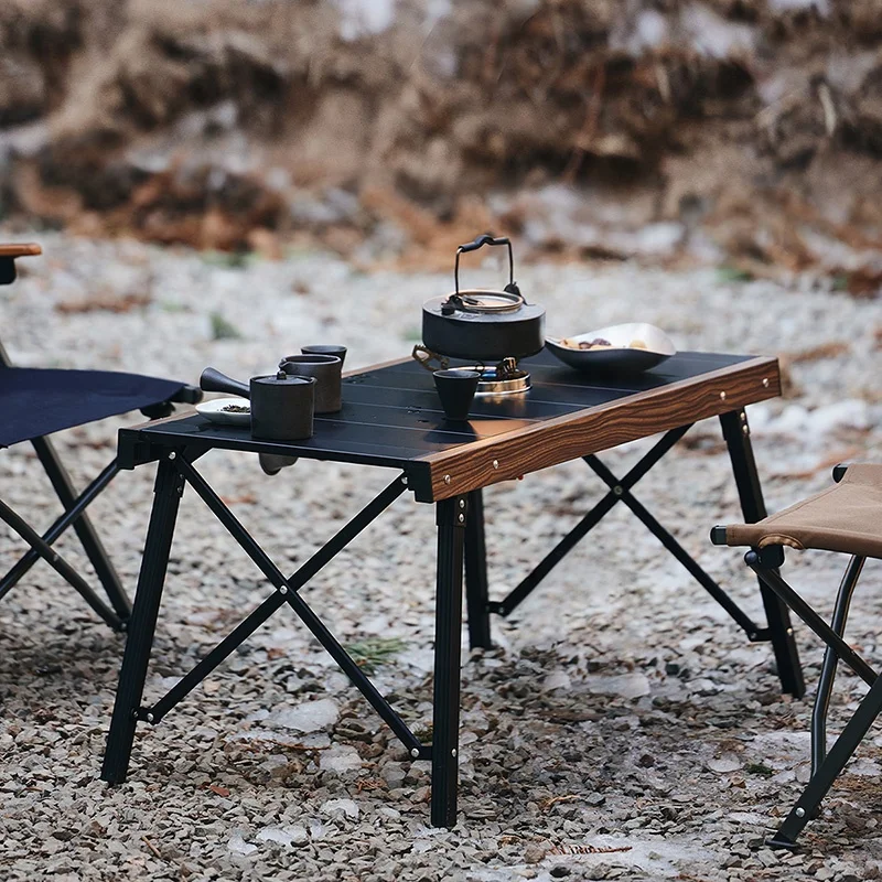 thumbnail image 2 of Moosinily Small Folding Table - 2FT Adjustable Height Portable Camping & Grill Table For Outdoor Use 2 of 11