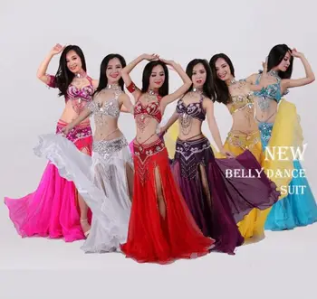 Professional Egyptian Red and White Belly Dance Costumes