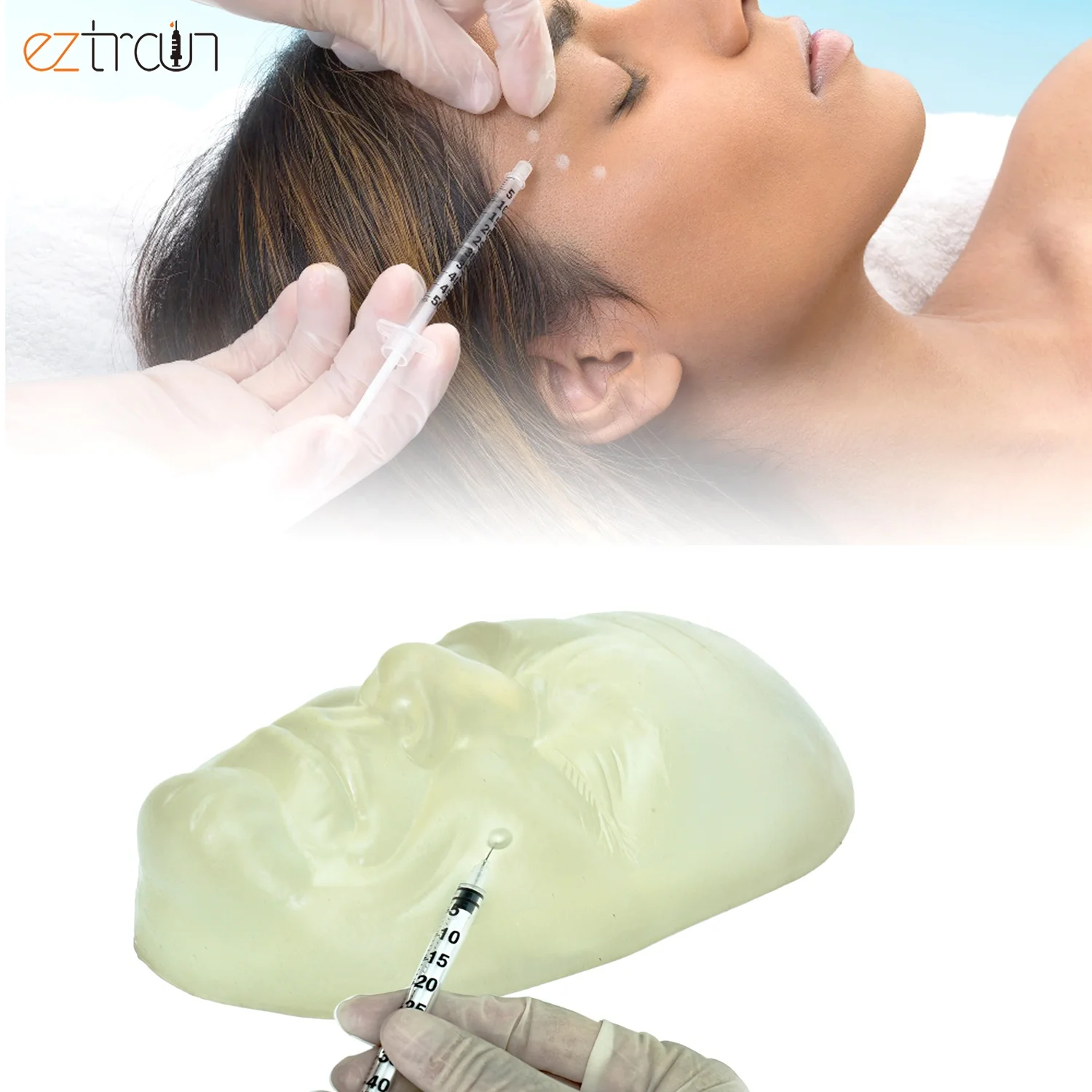 Injection Training Mannequin Clear Transparent Facial Harmonization POD Botox Dermal Filler Anatomical Model for Injection