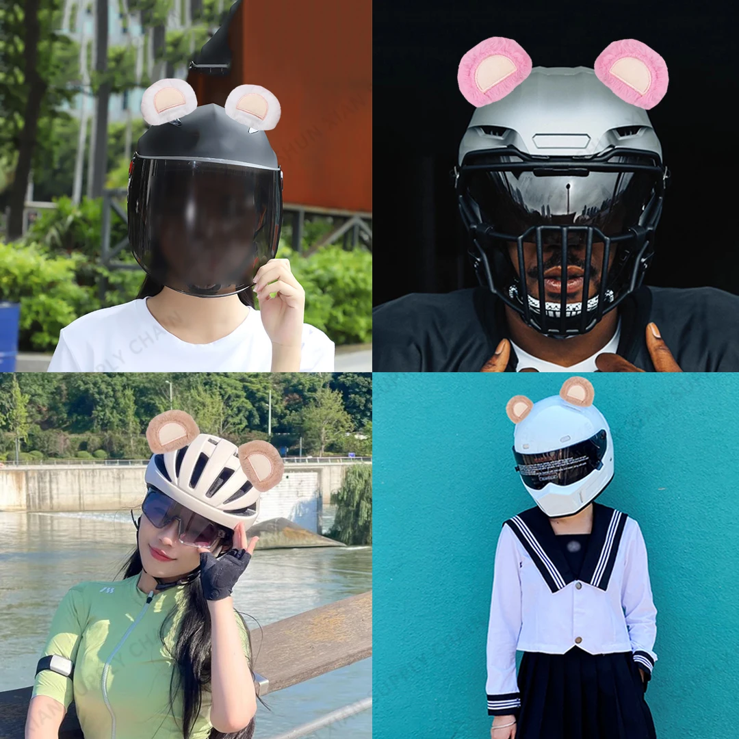 bear helmet bike 1 Pair Plush Ears Decoration Cute Helmet Ears Helmet Accessory for Motorcycle Smooth Surfaces Helmet Dark Brown : Automotive Turn your everyday ride into a delightful adventure with this playful helmet cover thats both fun and functional Teddy bear helmet cover