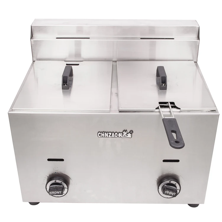 10L Double Tanks Commercial Table Top Gas Deep Fryer for Buffet Kitchen Equipment
