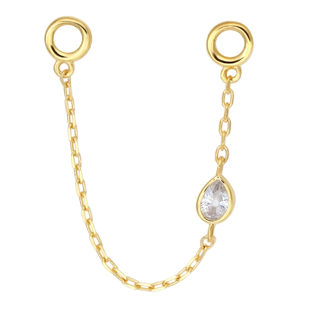 Piercing Stories 14k Yellow Solid Gold Prong Set Bezel Set Chains ...