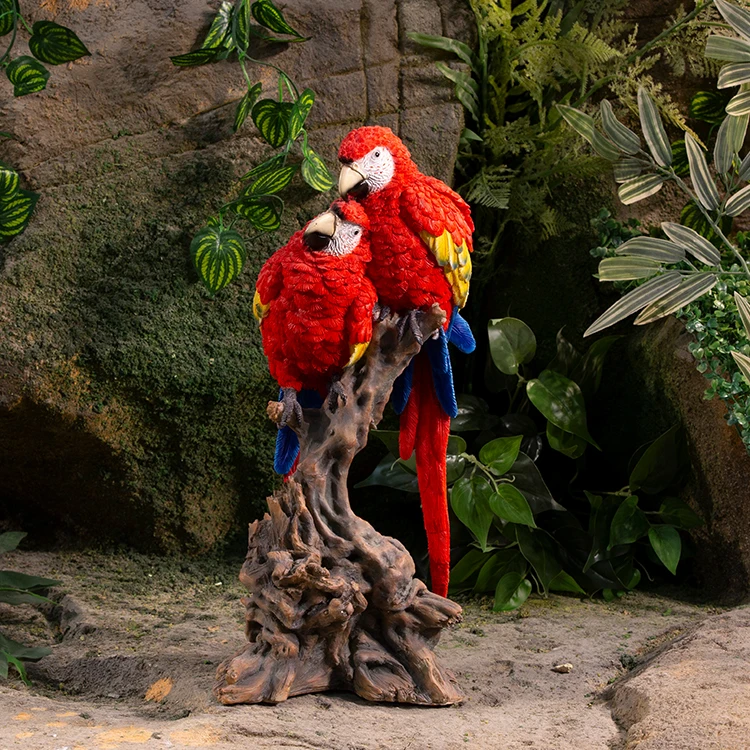 Wholesale Garden Decor Resin Crafts Realistic Resin Parrots Birds