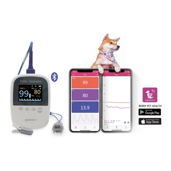 BERRY Small Animal Veterinary Pet Pulse Oximeter Handheld Vet Instrument for Diagnosis & Injection Use in Animal Hospitals