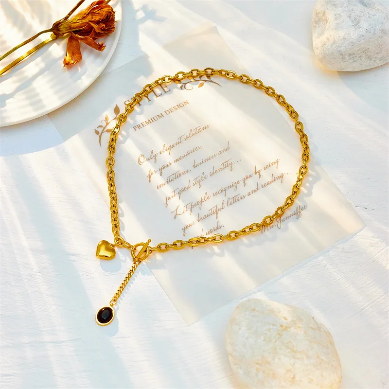 18K Gold Plated Tassel Necklace - Trendy Link Chain