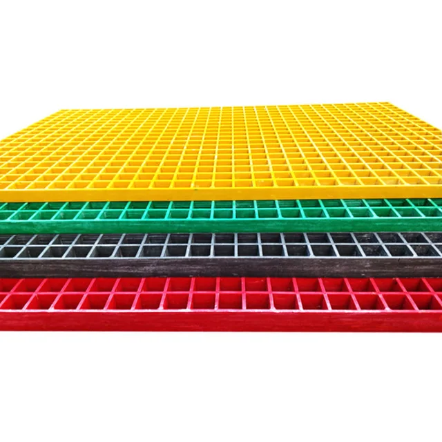 Factory Customized FRP Grating Mesh Platform Smooth Fiberglass Floor Walkway High Corrosion Resistance Moulding Cutting