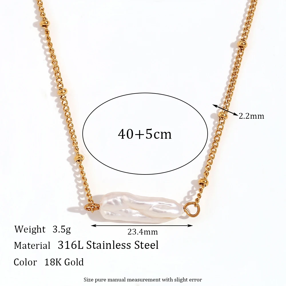 Minimalist Pearl Jewelry Baroque Pearls Necklace And Bracelet Set 18k ...