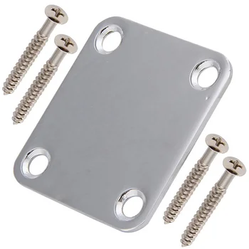 Stainless steel guitar neck joint plate Electric Guitar Neck Joint Board 4 Holes with Screws