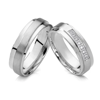 Classic love proposal wedding rings for men and women platinum silver 925 sterling color jewelry stainless steel ring cheap
