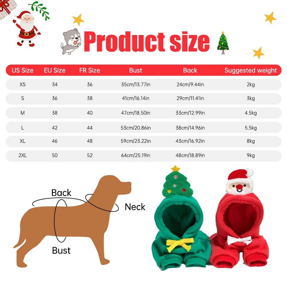 2024 New Year Clothes For Dog Costume Christmas Pet Dog Clothes Winter