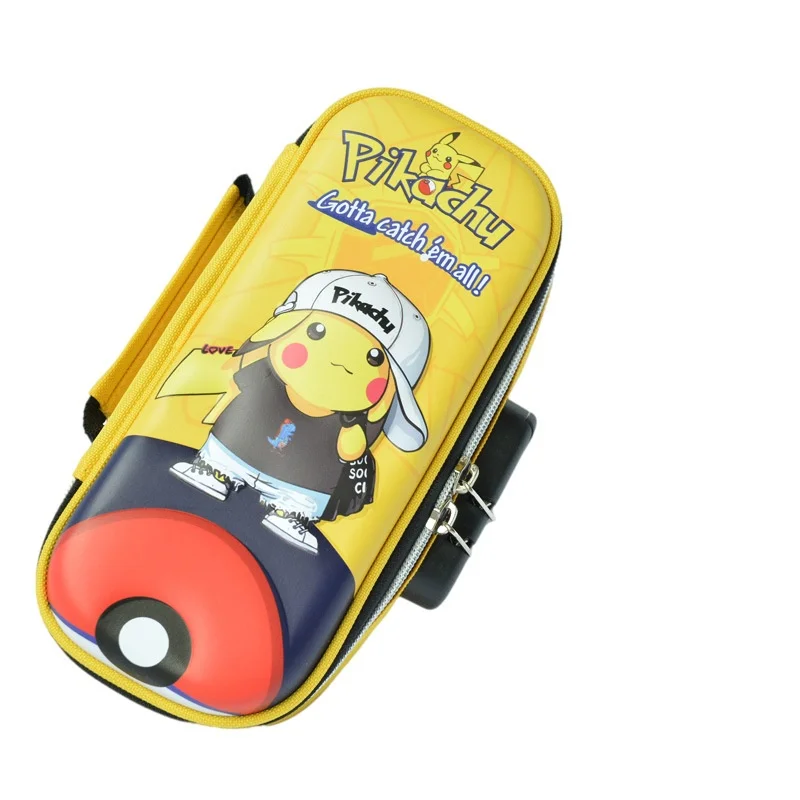 Pikachu 3D Stereo Password Lock Fabric Satchel Large Capacity Multi-Layer Student Stationery Box Multiple Styles Pencil Case Bag