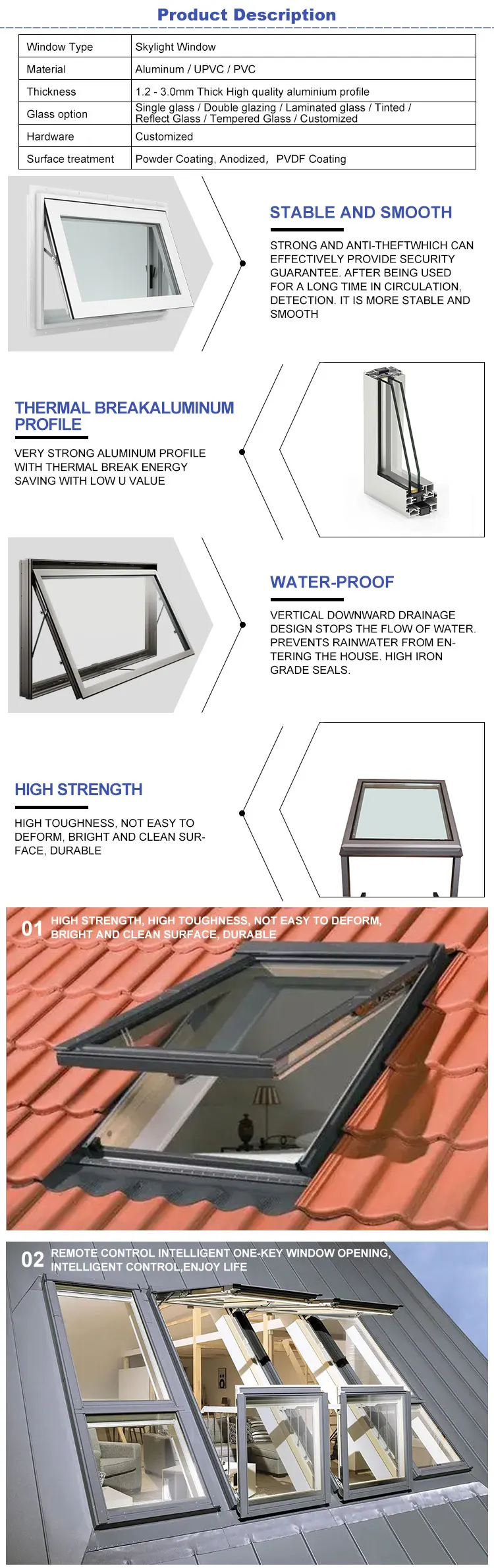 American Luxury Home Windows Tophung Aluminum Glass Windows Single Top