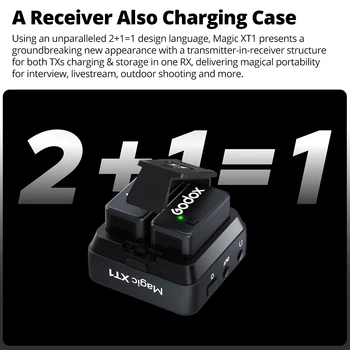 GODOX Magic XT1 Professional Microphone Wireless Outdoor Recording Live Double Noise Reduction Collar Clip Radio detail image