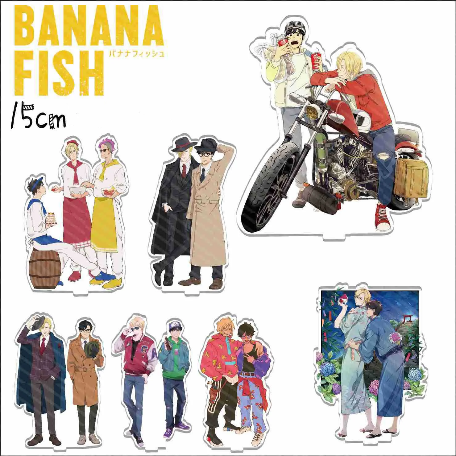 Anime Stand banana fish Ash Lynx Okumura Eiji Acrylic Figure Display  Desktop Decoration 15cm