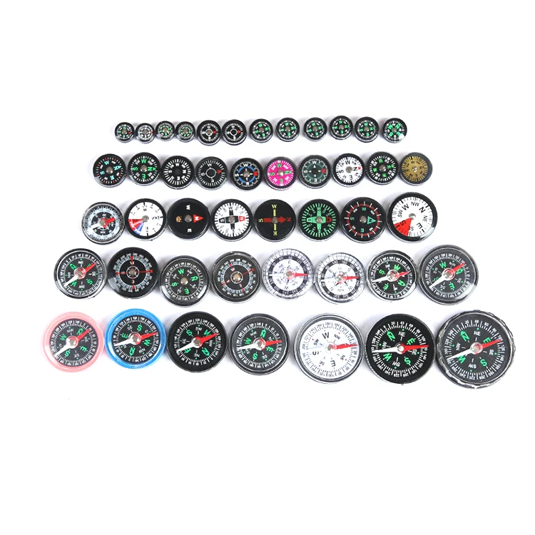 Magnetic Plastic Mini 20mm Diameter Compass for Survival Kits Camping Hiking