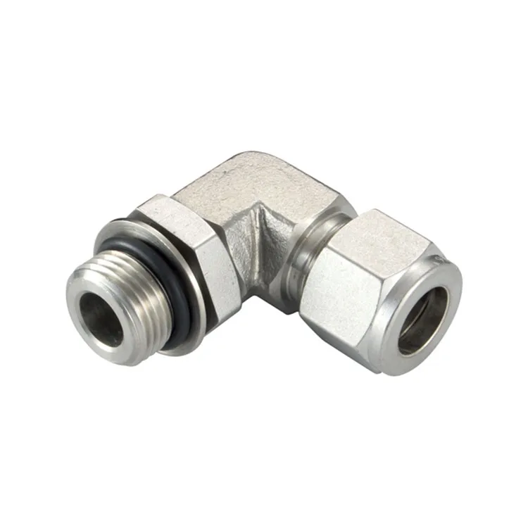 Male thread SAE/MS, positionable elbow 316 stainless steel twin ferrule imperial hydraulic tube fitt