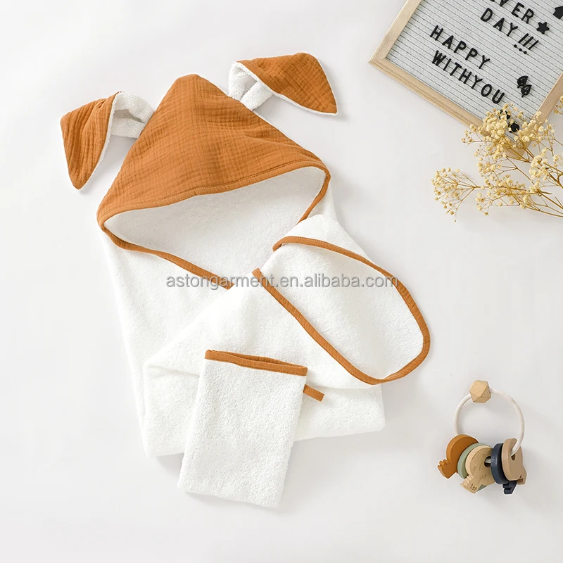 So Cute Baby Bath Gift Set,Baby Bathrobe With Wash Cloth,Infant Hoodie