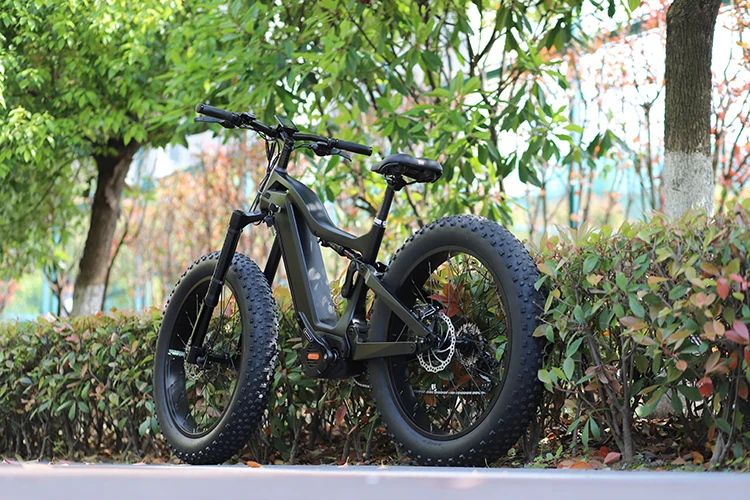 Gonped Carbon Fiber Full Suspension Bafang M Inch Fat Tire Mid Drive Carbon Bike Off Road