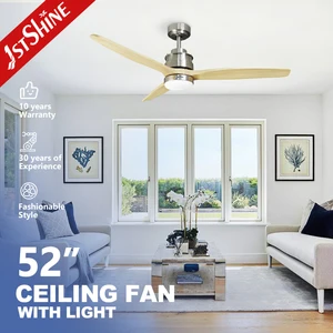 1stshine Ceiling Fan Stable Illumination Multi Color Wooden Blades Led Ceiling Fans with Smart Control