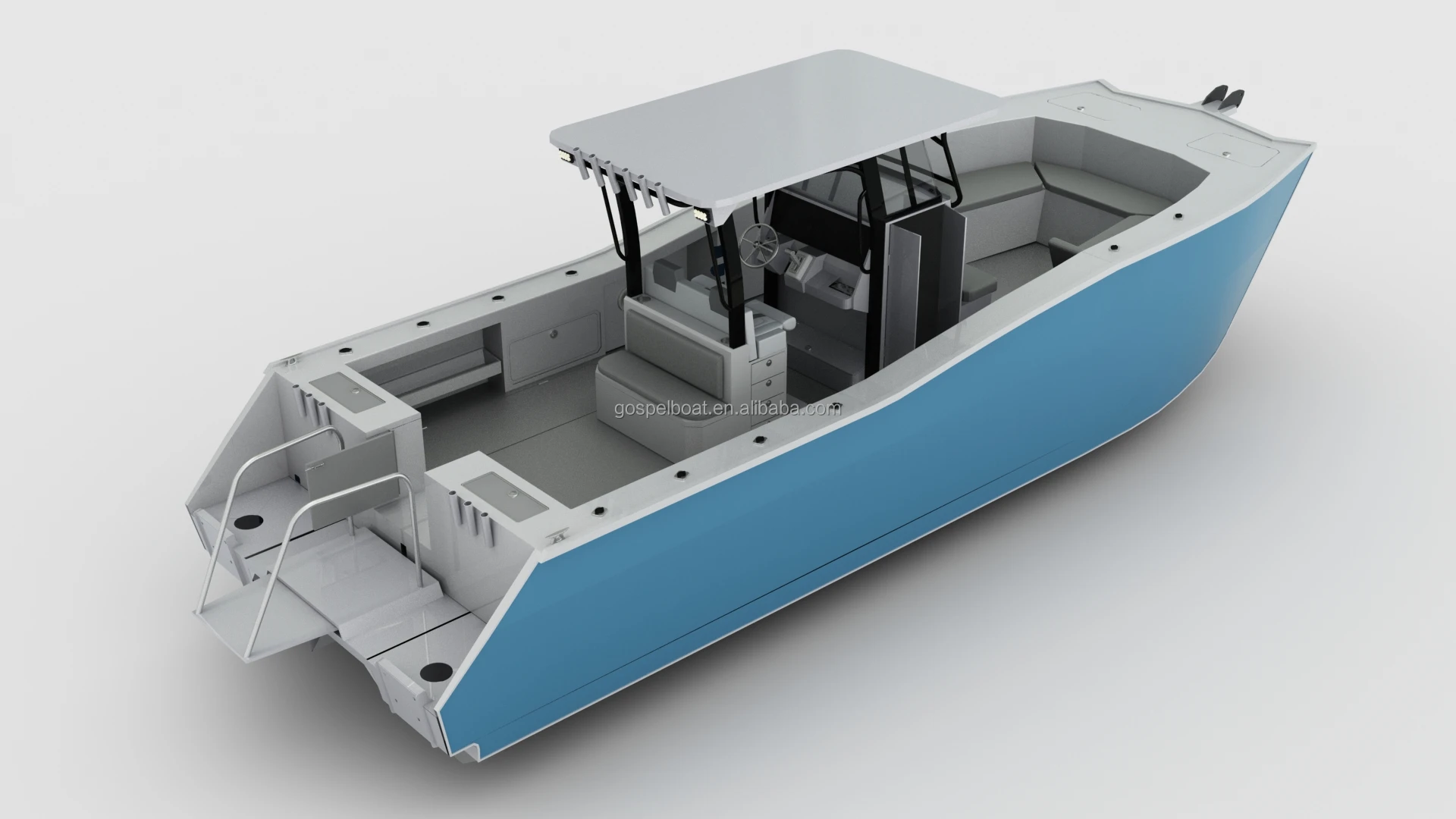 9.8m Aluminum Catamaran Center Console Walk Around Fishing Boat With