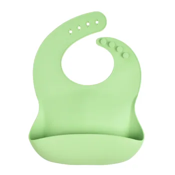 Eco friendly waterproof silicone bib bowl training spoons silicone tableware toddler dishes baby feeding set