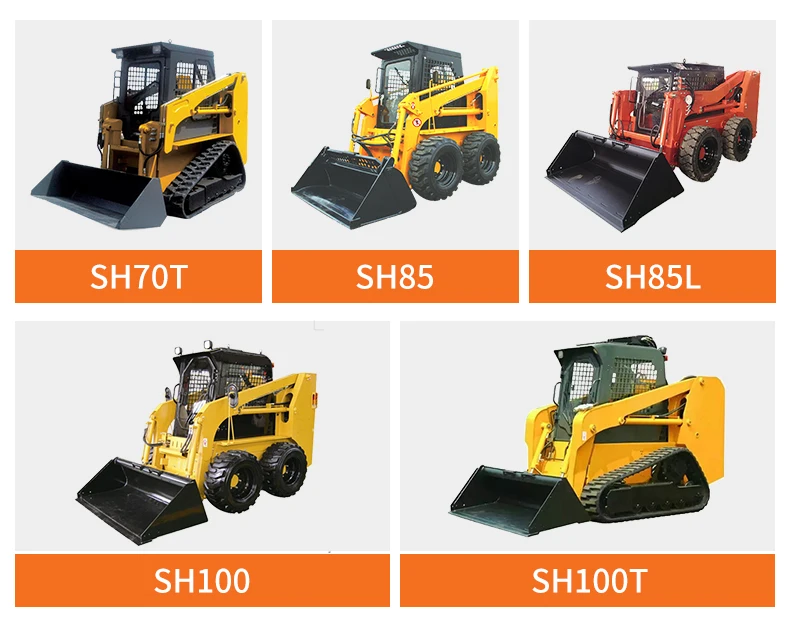 Farm Wheel Skid Steer Loader With Attachments Small Cabin Mini Skid