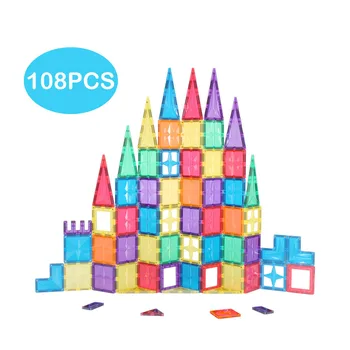 MNTL plastic construction set educational 108pcs magnetic building tiles blocks toys for kids CPSC, CE, EN71, ASTM