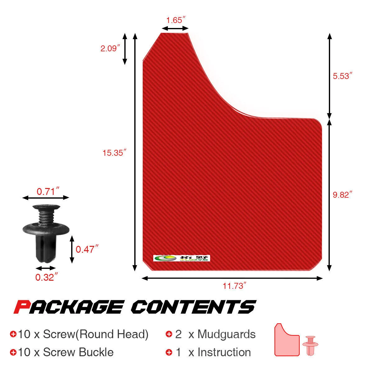 Mudflaps 4PCS Red Universal Splash Guards Mudguard for Ford F-150 250 Car Pick Truck Mud Guard Auto Mud Flaps