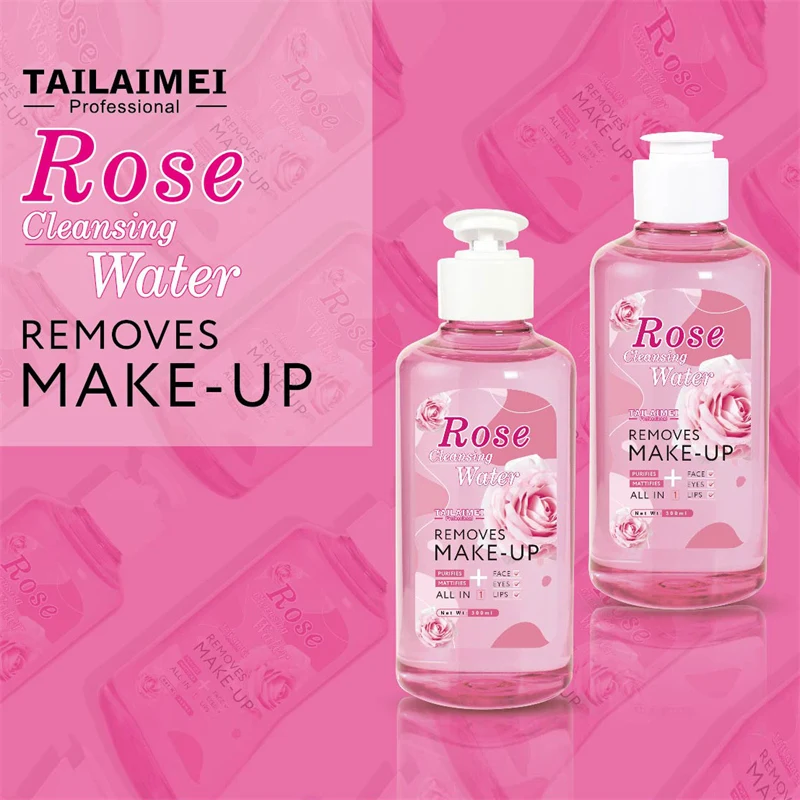TLM Custom Private Label Makeup Rose Cleansing Water Make up Remover Liquid Hydrating Face Makeup Removing Water