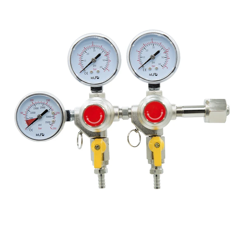 Single-stage Pressure CO2 Draft Beer Regulator CGA-320 Double Body 3 Gauge Pressure  Adjustable And Stable